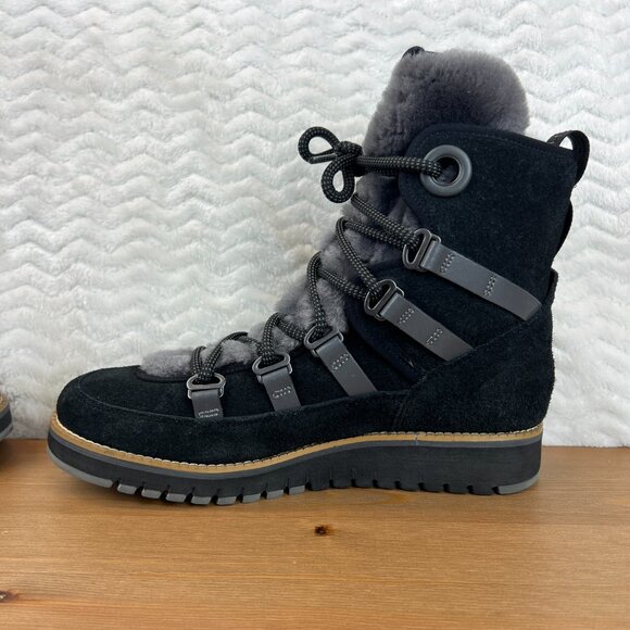 Cole Haan Womens Boots Zerogrand Lux Hiker Water Resistant Shearling Fur Sz 7.5B - Picture 7 of 10